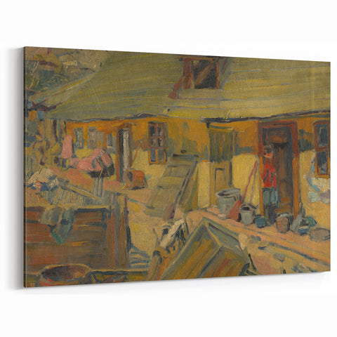Modern Wall Art - Rustic Peasant Yard | Abstract Modern Art Print for Minimalist Decor