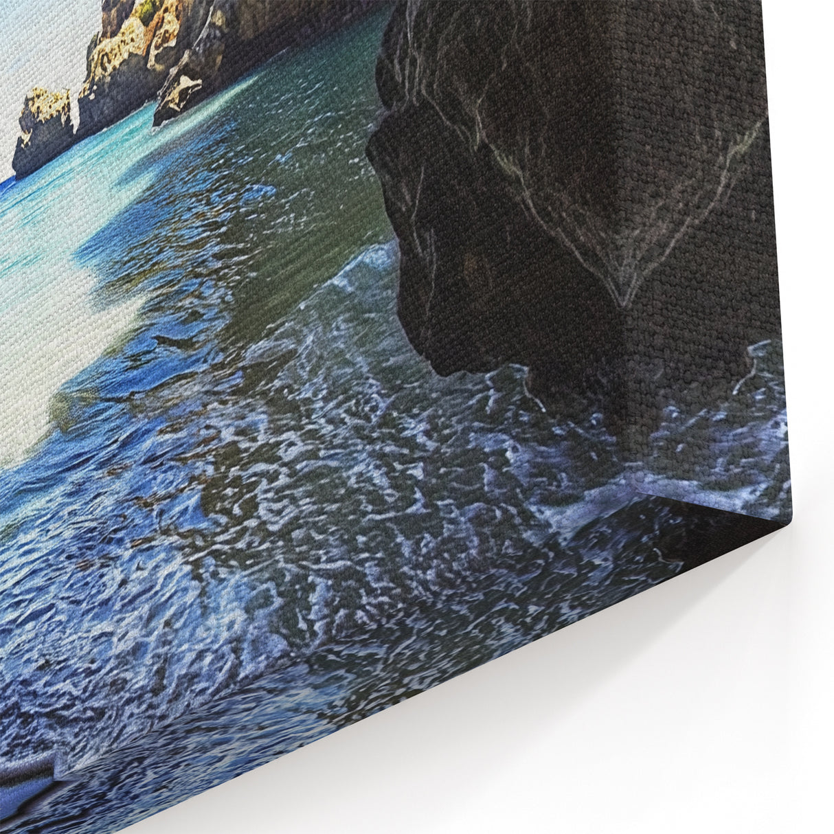 Ocean View Through Coastal Cave - Scenic Cave Wall Art