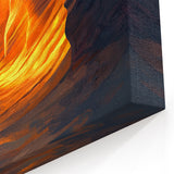 Landscape Cave Art Prints with Fiery Glow - Cave Wall Art