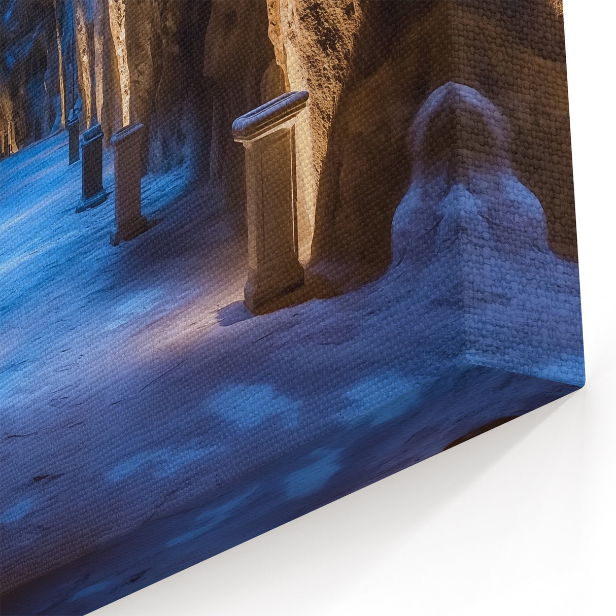 Underground Cave Photos - Illuminated Ancient Walkway Wall Art