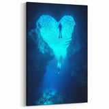 Underwater Cave Photos - Heart-Shaped Ocean Cave Wall Art