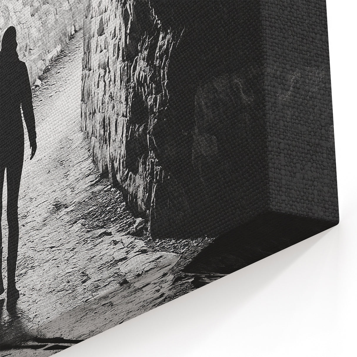Cave Wall Art - Black and White Tunnel Silhouette Photography