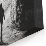 Cave Wall Art - Black and White Tunnel Silhouette Photography