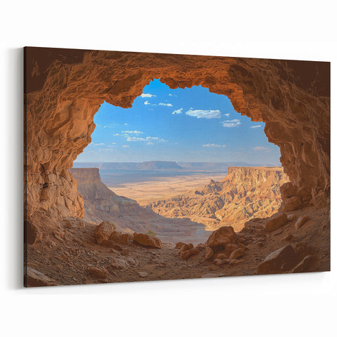 Cave Wall Art - Desert Canyon View through Natural Arch