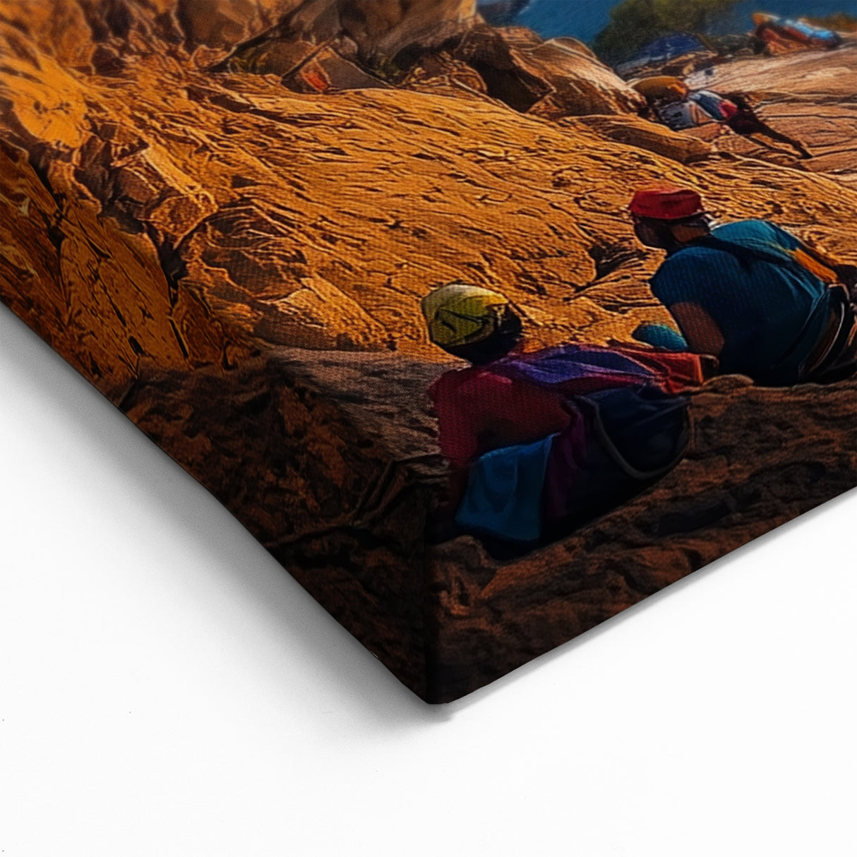 Scenic Cave Art Prints - Rock Climber Sunset Adventure Wall Art