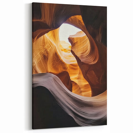 Golden Spiral Canyon Glow - Unique Abstract Sandstone Wall Art