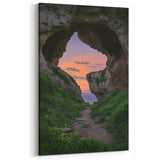 Sunset Cave Wall Art - Scenic Pathway and Colorful Sky Photography Prints