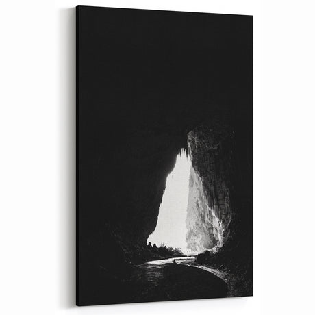 Black and White Cave Wall Art - Dramatic Monochrome Photography Prints