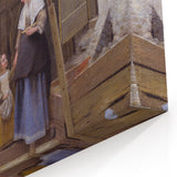 Historical Art - Baroque Courtyard Scene with Mother and Child