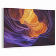 Golden Glow and Purple Waves - Abstract Canyon Wall Art