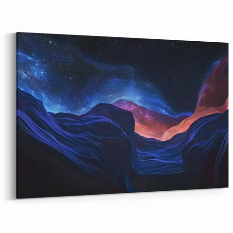 Starry Night Canyon Art Decor - Abstract Canyon Wall Art for Home