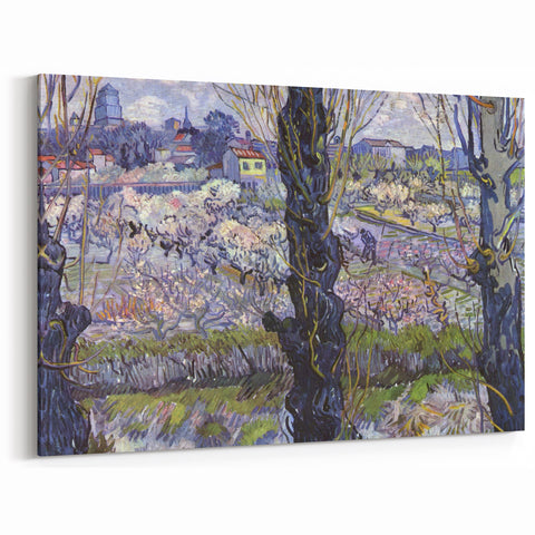 Vincent van Gogh Wall Art - Blossoming Orchard Landscape Print