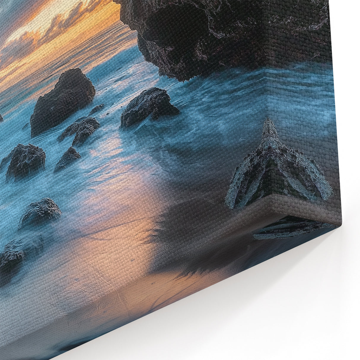 Golden Sunset View - Scenic Cave Wall Art for Modern Spaces