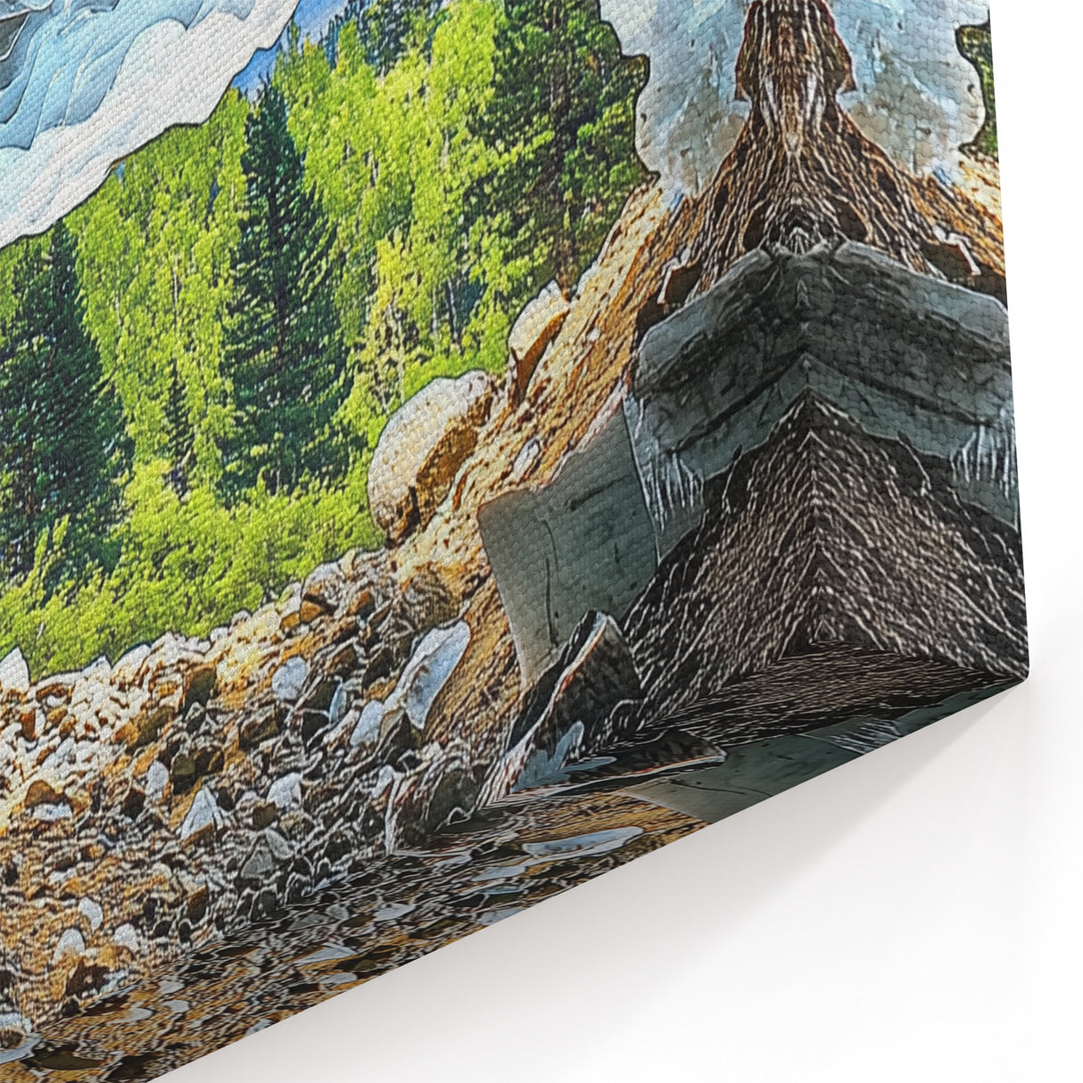 Cave Wall Art - Mystical Cave with Glowing Crystal Formations