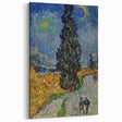 Starry Night Wall Art - Road with Cypress Canvas Print Decor