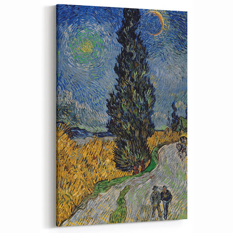 Starry Night Wall Art - Road with Cypress Canvas Print Decor