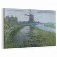 Modern Wall Art - Moonlit Landscape with Dutch Windmill