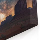 Starry Desert Cliffs Wall Art - Monument Valley Nightscape Canvas Print