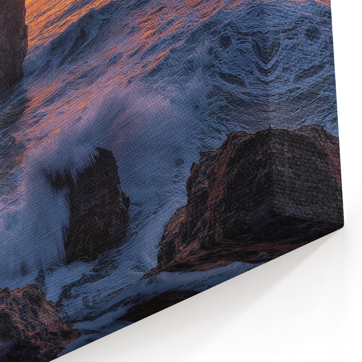 Dramatic Ocean Cliffs Wall Art - Sunset Seascape Canvas Print