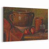 Modern Wall Art - Rustic Still Life with Apples and Pottery