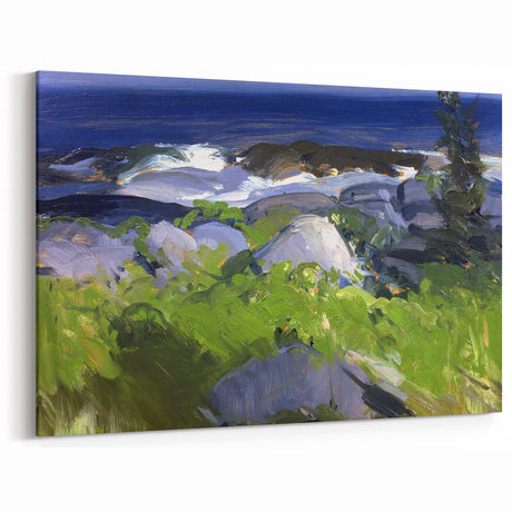 Modern Wall Art - Coastal Landscape with Lush Greenery