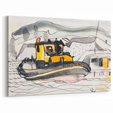 Modern Wall Art - Abstract Maritime Study with Yellow Tugboat