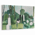Modern Wall Art - Abstract Cemetery Landscape in Serene Greens
