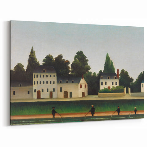 Modern Wall Art – Abstract Modern Art of Landscape and Four Fishermen