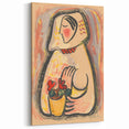 Modern Wall Art - Girl with a Basket of Flowers Print