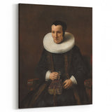 Elegant Baroque Portrait of a Woman with Book - Classic Art Print