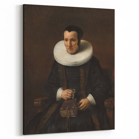 Elegant Baroque Portrait of a Woman with Book - Classic Art Print