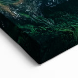 Cliffs Canvas Art - Lush Green Coastal Cliffs and Rolling Waves
