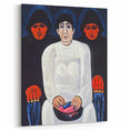 Modern Wall Art: Bold Contemporary Portrait with Red and Blue Tones