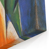 Abstract Modern Art: Vibrant Geometric Design in Orange and Blue