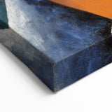 Abstract Modern Art: Vibrant Geometric Design in Orange and Blue