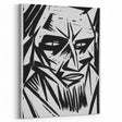 Expressionist Modern Art: Bold Black and White Portrait by Otto Lange
