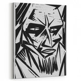 Expressionist Modern Art: Bold Black and White Portrait by Otto Lange