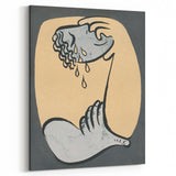 Abstract Modern Art: Fluid Motion in Blue and Gold with Organic Flow