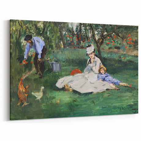 Impressionist Wall Art: The Monet Family in Their Garden by Édouard Manet