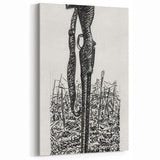Expressionist Art - Rifle with Helmet in a Field by Leo Gestel