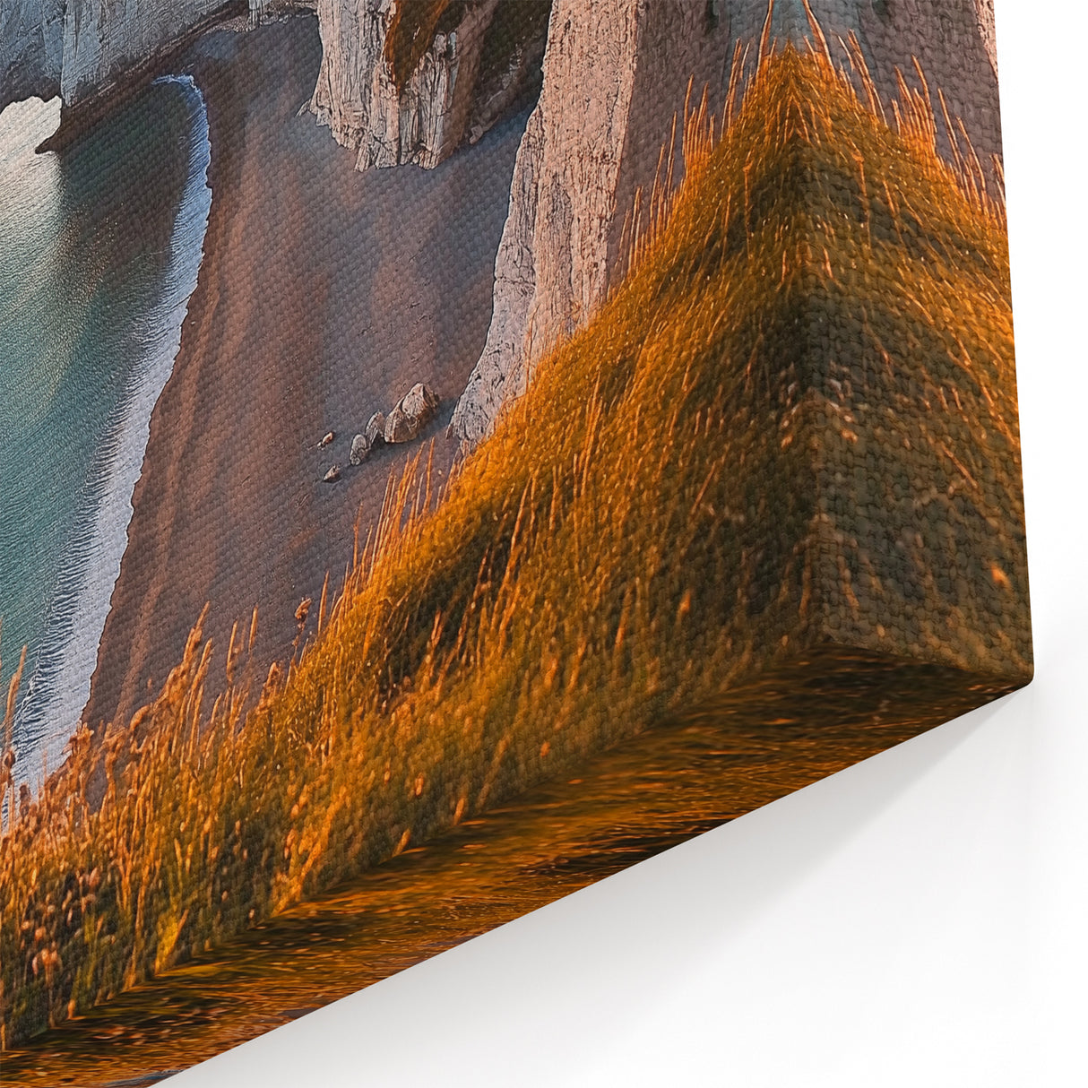 Cliffs Canvas Art - Sunset Coastal Arches and Serene Beach Decor