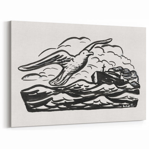 Expressionist Art - Seagull and Steamship at Sea by Leo Gestel
