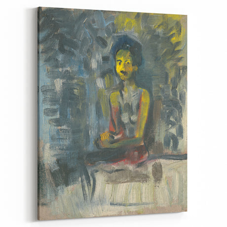 Expressionist Art - Seated Woman in Vibrant Colors