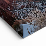 Cliffs Canvas Art - Snow-Covered Canyon and Sunset Horizon Decor