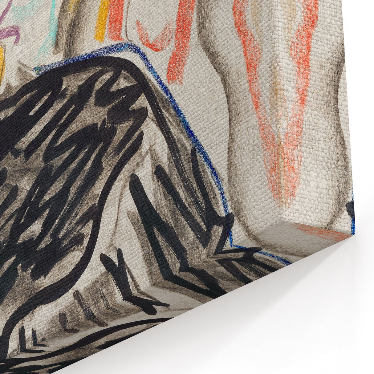 Abstract Expressionism Wall Art – Vibrant Seated Woman Artwork
