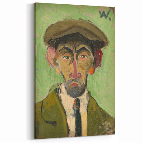 Expressionist Art - Bold Self-Portrait with Green Tones