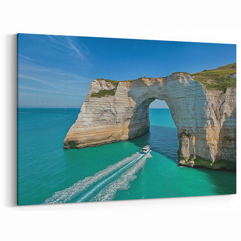 Cliffs Canvas Art - Turquoise Waters and Coastal Arch Wall Art