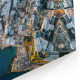 Cliffs Wall Art – Aerial View of Coastal Town by the Blue Ocean