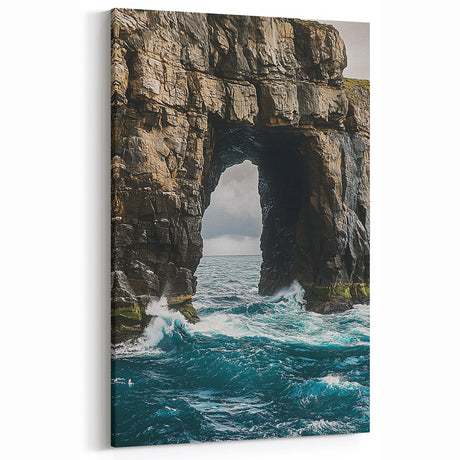 Cliffs Wall Art – Dramatic Ocean Archway with Crashing Waves