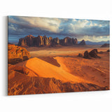 Cliffs Canvas Art – Dramatic Desert Dunes and Rocky Cliffs Landscape